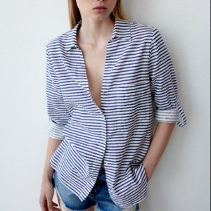 NWT Zara Basic Linen Shirt